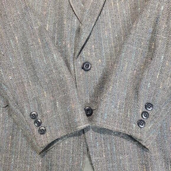 Blazer Men Gray Tweed Circle S Western 44R Color Speck Herringbone cowboy